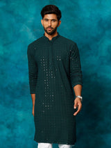 Men's Green Traditional Ethnic Full Sleeves Kurta