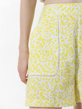 Women's Yellow Woven Casual Above Knee Shorts