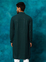 Men's Green Traditional Ethnic Full Sleeves Kurta
