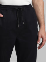 Men's Black Casual Regular Fit Stretchable Pant