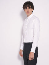 Men's White Formal Slim Fit Solid Full Sleeves Shirt