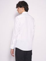 Men's White Formal Slim Fit Solid Full Sleeves Shirt