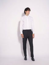Men's White Formal Slim Fit Solid Full Sleeves Shirt