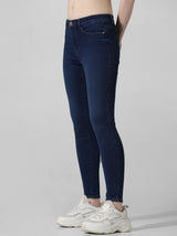 Women's Blue Woven Casual Solid Regular Fit Jeans