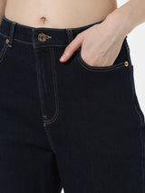 Women's Blue Woven Casual Solid Regular Fit Jeans