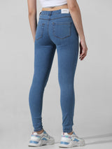 Women's Blue Woven Casual Solid Regular Fit Jeans