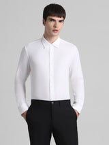 Men's White Casual Slim Fit Full Sleeves Shirt