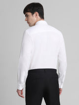 Men's White Casual Slim Fit Full Sleeves Shirt