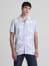Men's Blue Casual Regular Fit Half Sleeves Shirt