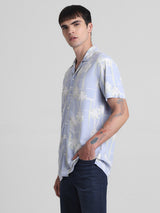 Men's Blue Casual Regular Fit Half Sleeves Shirt