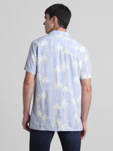 Men's Blue Casual Regular Fit Half Sleeves Shirt