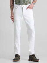 Men's White Casual Slim Fit Stretchable Jeans