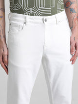 Men's White Casual Slim Fit Stretchable Jeans