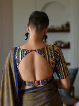 Women's Brown Cotton Blend Saree
