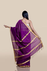 Women's Purple Silk Cotton Saree