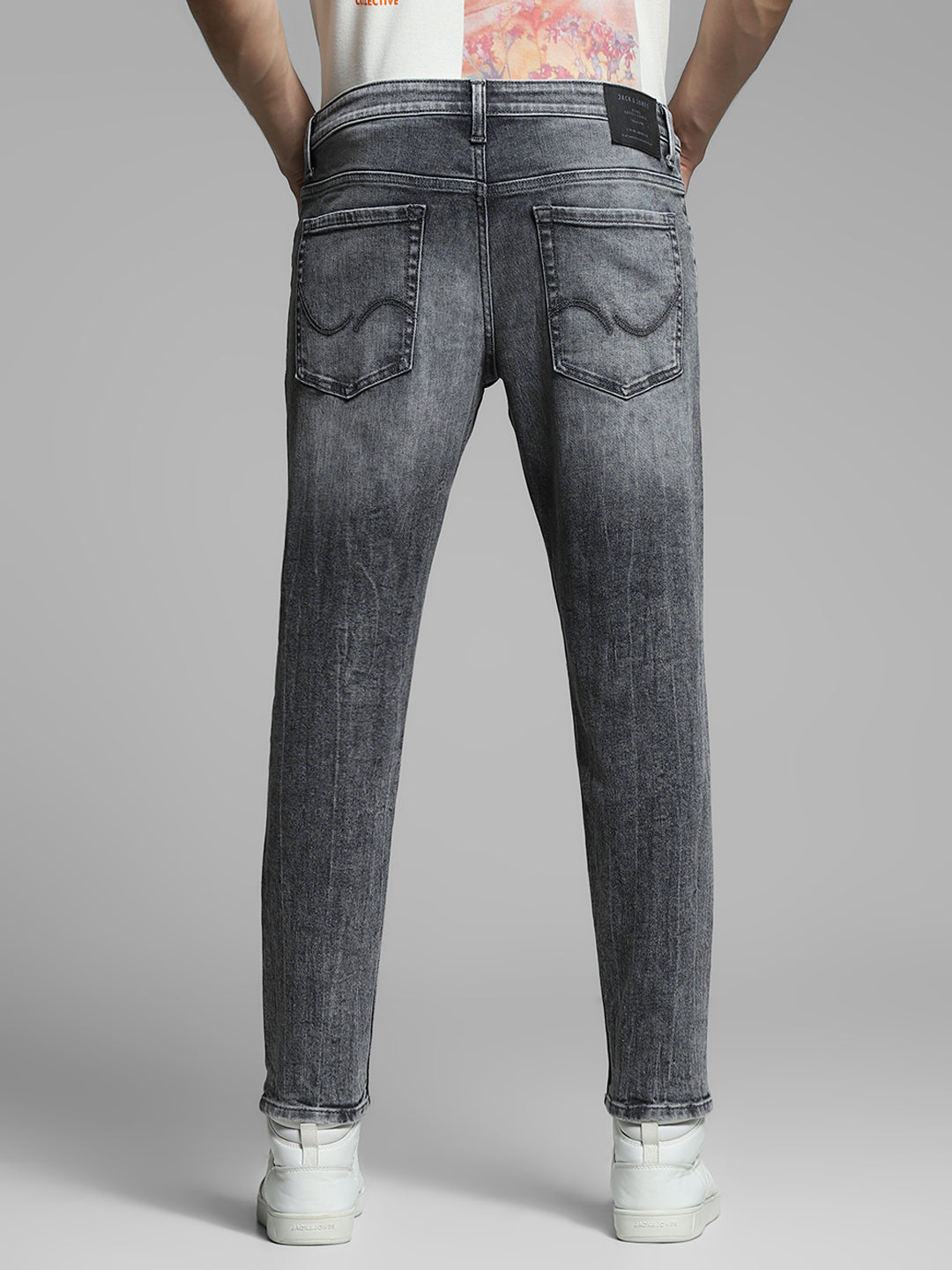 Men's Grey  Casual Slim Fit Solid  Jeans