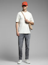 Men's Grey  Casual Slim Fit Solid  Jeans