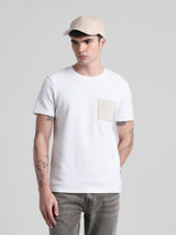 Men's White Casual Regular Fit Half Sleeves Tshirt