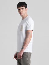 Men's White Casual Regular Fit Half Sleeves Tshirt