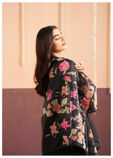 Women's Black Festive Regular Fit Embroidered Three Quarter Sleeves Kurtas Sets