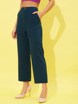Women's Regular Fit Blue Trousers