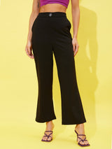 Women's Regular Fit Black Trousers