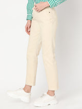 Women's White Mid Rise Straight Fit Jeans