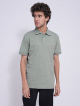 Men's Green Casual Regular Fit Solid Short sleeves Polo Tshirt