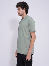 Men's Green Casual Regular Fit Solid Short sleeves Polo Tshirt