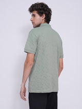 Men's Green Casual Regular Fit Solid Short sleeves Polo Tshirt