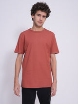 Men's Red Casual Regular Fit Solid Half Sleeves Tshirt