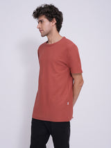 Men's Red Casual Regular Fit Solid Half Sleeves Tshirt