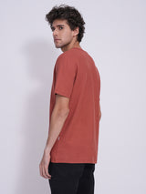 Men's Red Casual Regular Fit Solid Half Sleeves Tshirt