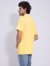Men's Yellow Casual Regular Fit Solid Short sleeves Polo Tshirt