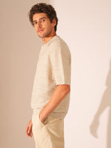 Men's Beige Casual Regular Fit Solid Trousers