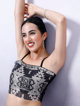 Women's Black Party Sleeveless Top