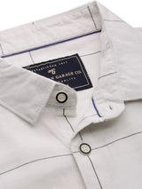 Men's Slim Fit Checkered Full Sleeves Spread Collar Casual Shirt