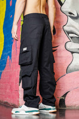 Unisex Black Baggy Cargo