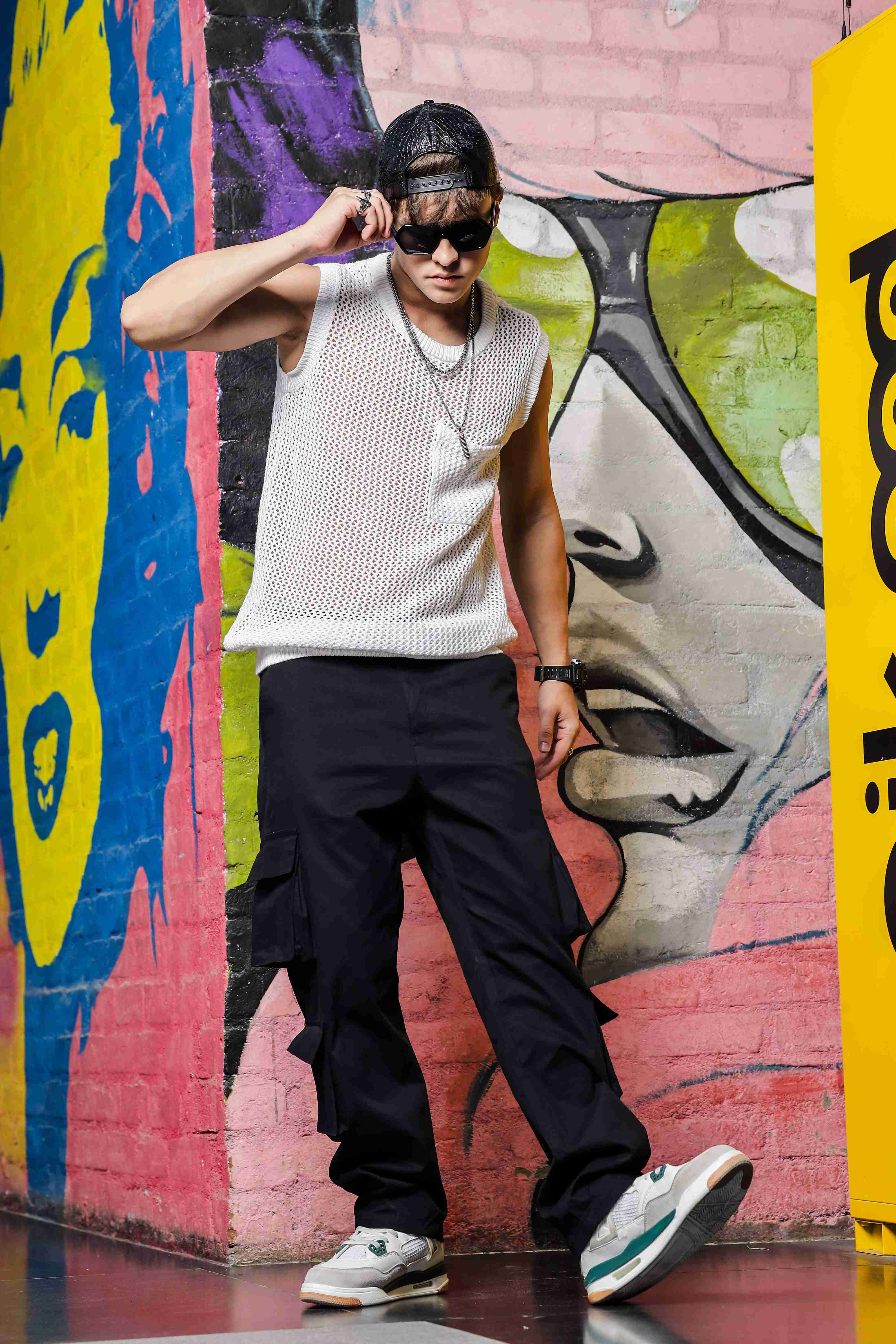 Unisex Black Baggy Cargo