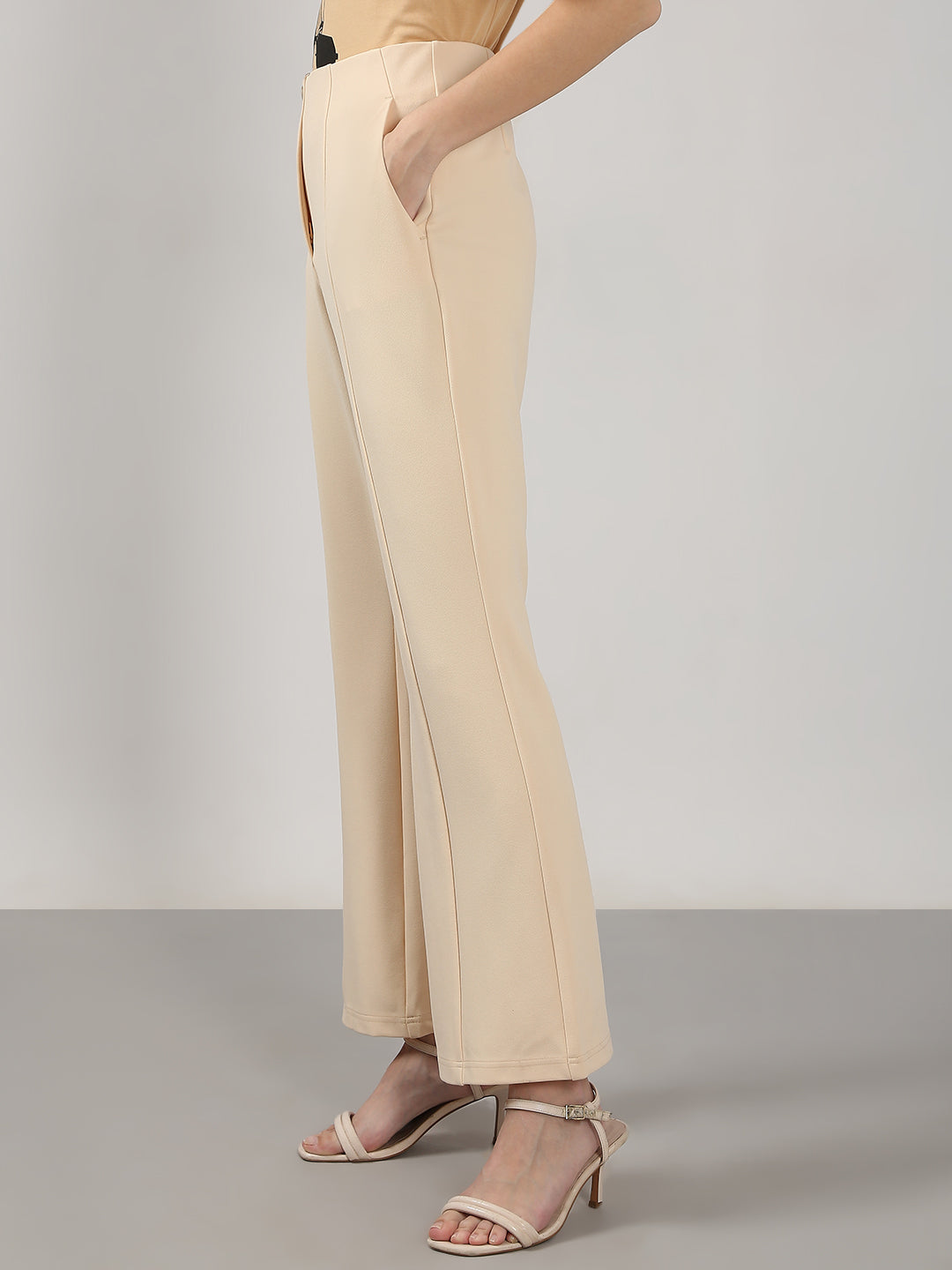 Women's Beige Flared Pants