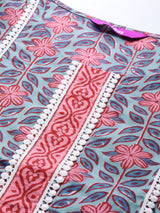 Women's Multicolor Cotton Printed Straight Kurta