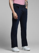 Men's Blue Casual Bootcut Solid  Jeans