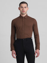Men's Brown Casual Slim Fit Full Sleeves Shirt