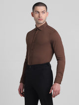 Men's Brown Casual Slim Fit Full Sleeves Shirt