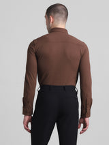 Men's Brown Casual Slim Fit Full Sleeves Shirt