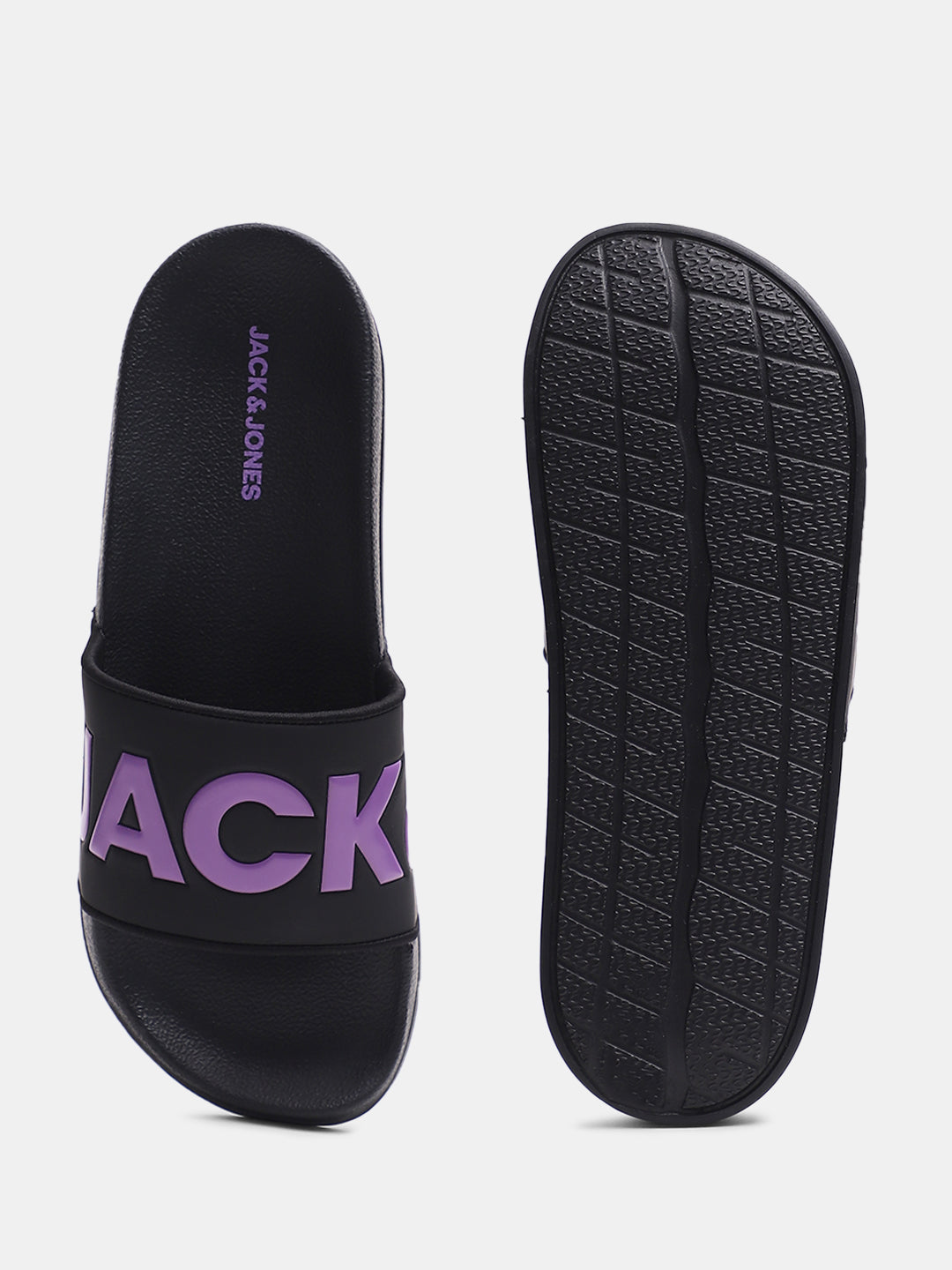 Men's Black Casual Printed Slides