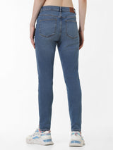 Women's Blue Woven Casual Solid Regular Fit Jeans