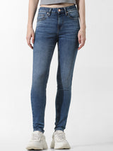 Women's Blue Woven Casual Solid Regular Fit Jeans