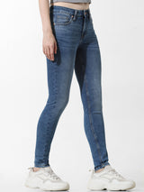 Women's Blue Woven Casual Solid Regular Fit Jeans