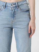 Women's Blue Woven Casual Solid Regular Fit Jeans